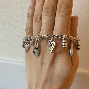 Brighton Silver Heart Charm Bracelet